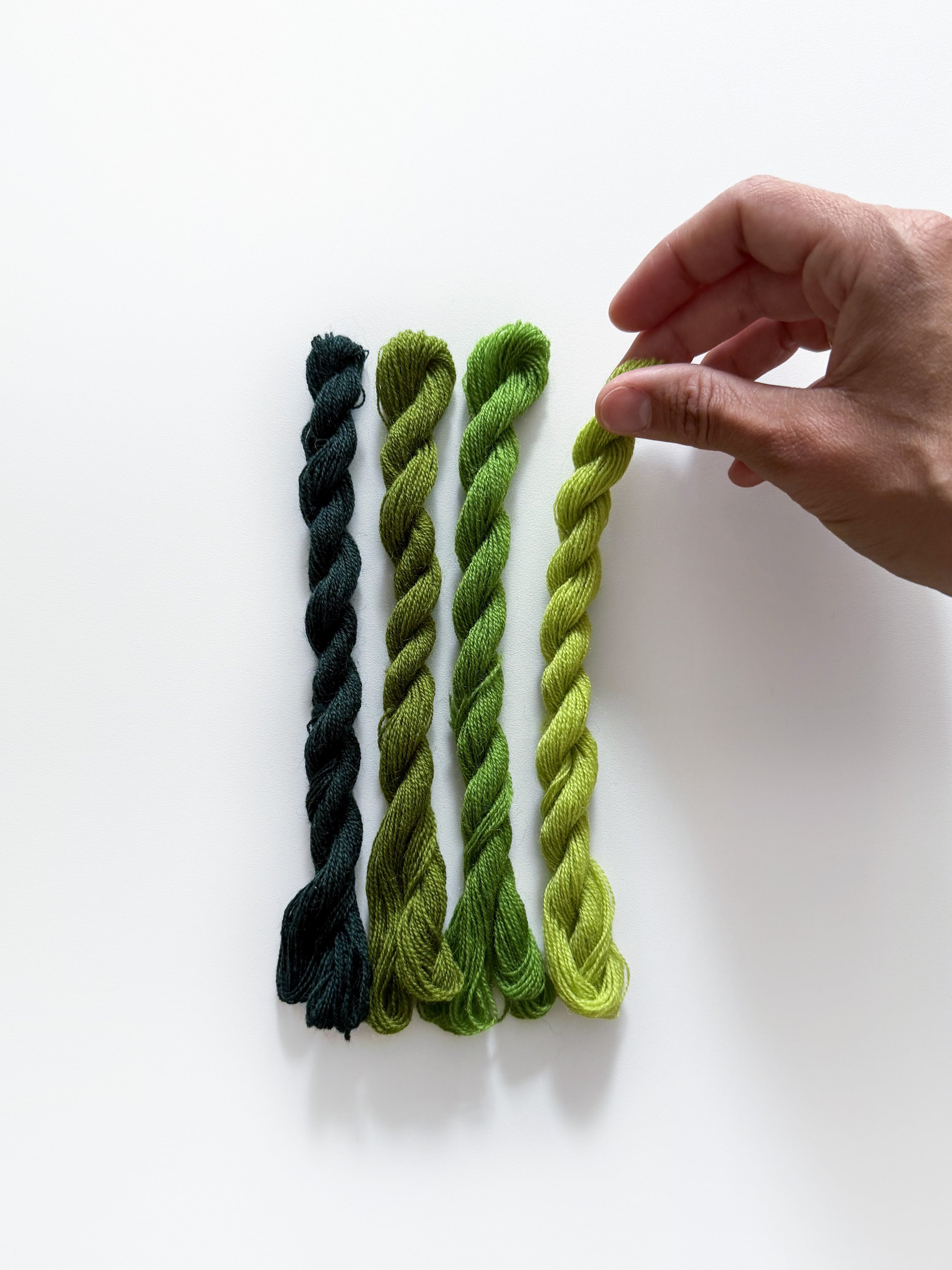 Uldbroderigarn | Grønne farver